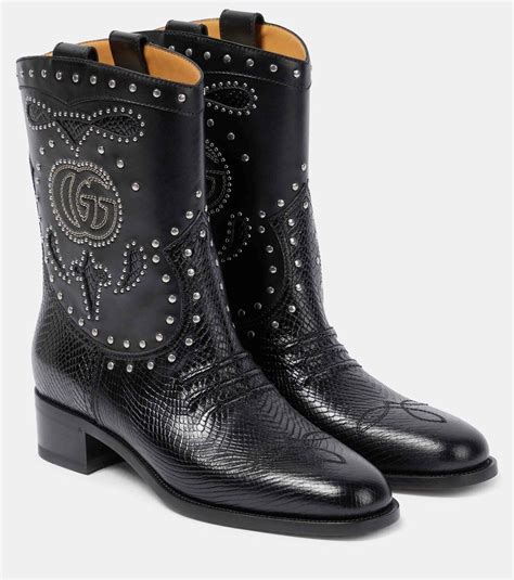 gucci boots logo leer|gucci cowboy boots.